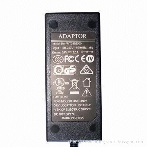 60W Desktop Power Adapter with OVP, OCP and SCP Protection, CE/FCC/UL Mark